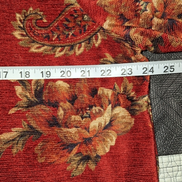 VINTAGE Alfred Dunner Textured Granny Couch Fabric Blazer Red Paisley Sz 18 - Picture 8 of 9